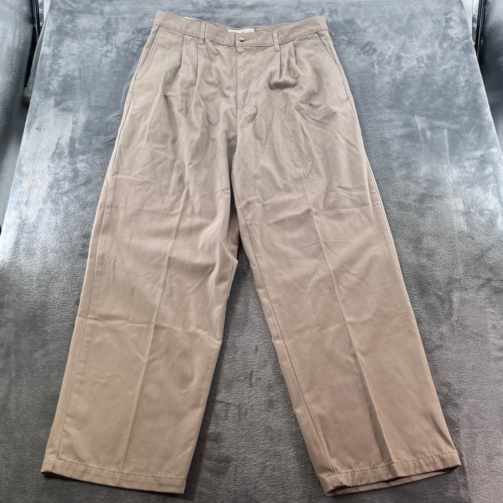 Urban Frontier Mens Pleated Chino Pants Khaki Tan 38x32 New With Tags